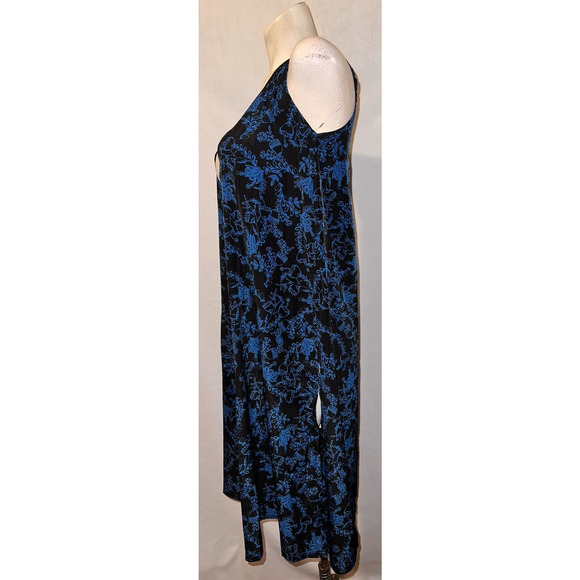 LULAROE Top Women's Size XS Joy Cover Up Blue Black Printed Poly Vest Duster - Picture 4 of 6